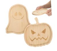 INOOMP 2 Pièces Plateaux de Service Citrouille et pour Halloween Plateau Décoratif et Multi Usage pour Snacks et pour Fête et Usage