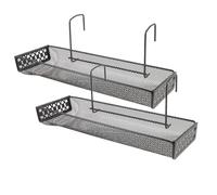 INOOMP 2 Pièces Support de Pot de Fleurs Suspendu en Fer Noir, Support Suspendu pour Plantes D'extérieur, Étagère de Balustrade de Patio, Structure Solide, Ne Se Fissure ni Ne Se