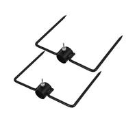 INOOMP 2 Pièces Support de Poteau de Jardin Stabilisateur Robuste pour Drapeaux Parasols et Lampes Piquet Multifonctionnel Extérieur avec Crochet Compatible Tubes Noir