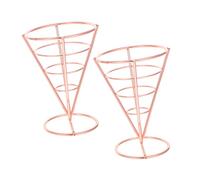 INOOMP 2 pièces Support pour Frites Cône Acier Inoxydable Panier à Snacks Présentoir pour Apéritifs et Frites Porte Collation pour Maison et Restaurant pour Pommes de Terre Rondelles