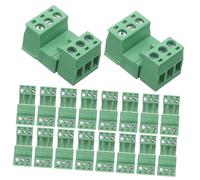 INOOMP 20 pièces Connecteur de Bornier Pcb Plug-in sans Soudure Vert Bornier Mâle pour Distribution Alimentation et Mise Terre Installation Facile et Gain de Place