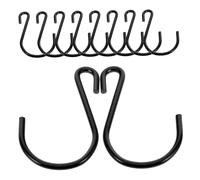 INOOMP 20 pièces Crochets Forme S Petits Métal Noir Lot de Crochets Suspendus Polyvalents pour Porte Cuisine Salle de Bain et Penderie Organisateur de Vêtements Compact et