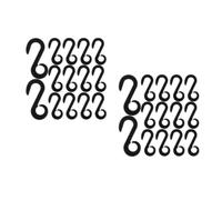 INOOMP 200 Pièces Crochets de Tente en S Noirs en Plastique pour Haubans,
