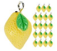 INOOMP 20pcs Breloques en Plastique pour Fabrication de Bijoux Diy, Charms Fruit pour Bracelet et Sandales Femme, Design Frais et Résine Jaune