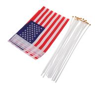 INOOMP 20pièces Drapeau Americain Portable Sur Bâton Décorations Juillet Mini Drapeau Patriotique Américain Pour Memorial Day Et Événements Plein Air