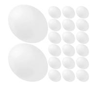 INOOMP 24 Faux Œufs Artificiels Blancs en Plastique Solide 2 Cm - Accessoires pour Élevage et Dressage de Perroquets - Fournitures pour Nid de Calopsittes et Cockatiels - Lot de 24