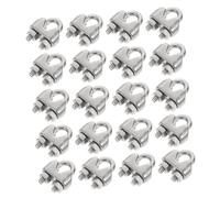 INOOMP 24 pièces Colliers Inoxydables de Serrage pour Câble Acier Agrafe U Acier Antirouille Clips de Câble pour Suspension et Tension de Corde Fixation Sécurisée et Compacte