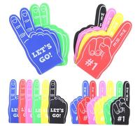 INOOMP 24 pièces Doigts Mousse Géants Colorés pour Fête et Événements Sportifs Accessoires de Supporters pour Football Marionnettes à Main EVA