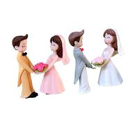 INOOMP 2Paires Figurines de Couple de Décorations de Gâteau Adorables de Poupées de Mariés Élégantes pour Célébrations Nuptiales