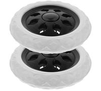 INOOMP 2pcs Roues de Rechange pour Chariot Léger et Silencieux en Plastique, Accessoires pour Caddie de Courses et Poussette, Transport Facile