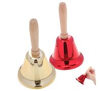 INOOMP 2pièces Cloches à Main Métal Lot Poignée Style Hochet Pour Restaurant Et Décoration