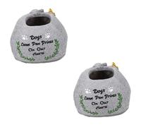 INOOMP 2pièces Dog Memorial Flower Pot Resin Gravestone Planter for Outdoor Garden Decor