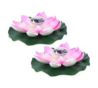 INOOMP 2pièces Lampe Solaire Flottante Forme De Lotus Décorative pour Piscine Et Étang Éclairage Extérieur Solaire