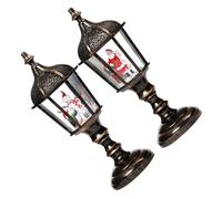 INOOMP 2pièces Lanterne Boule à Neige De Noël Lumineuse Père Noël Lanterne Musicale Résine Bonhomme De Neige Décoration Festive Intérieure