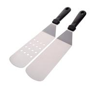 INOOMP 2Pièces Spatules Acier Inoxydable pour Plaque de Cuisson Ustensiles de Cuisine Ergonomiques pour Barbecue pour Usage à Professionnel