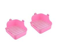 INOOMP 2pièces Toilettes pour Petits Animaux Entraîneur De Potty pour Hamster Lapin Chinchilla Et Furet Bac Litière Pratique Couleur Rose Vis Aléatoire