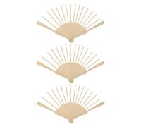 INOOMP 3 Pièces Cadre de Ventilateur Pliant en Bambou de 23 Cm, Éléments Non Finition pour Éventail Artisanal Fait Main, Design Gain de Place pour Activités D'été en Extérieur