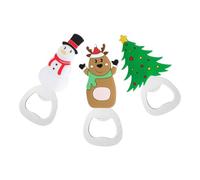 INOOMP 3 Pièces Décapsuleurs de Acier Inoxydable Motifs Noël Ouvre Bouteilles Portable avec Formes Renne Bonhomme Sapin Accessoires Robustes pour Bar Restaurant et Usage Extérieur