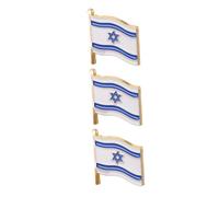INOOMP 3 Pièces Insigne du drapeau d'Israël porte-clés drapeau national épingle d’Israël épinglette du drapeau israélien épinglette d'Israël articles d'Israël broche insigne alliage