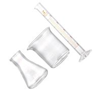 INOOMP 3 pièces Lot Cylindres Gradués Verre pour Laboratoire Scientifique Bécher Flacon Cylindre Gradué Transparent avec Échelle Claire pour Mesure Précise et Usage Cuisine