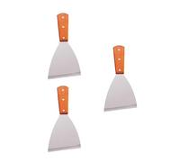 INOOMP 3 pièces Lot de Spatules Acier Inoxydable avec Manche Spatule à Steak Multifonction Racloir pour Gril et Poêle Ergonomique et Antidérapant pour Cuisson Facile et Service à