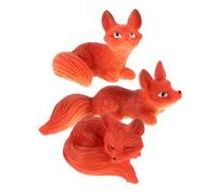 INOOMP 3 Pièces Statuette Renard Miniature en Résine Orange