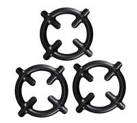 INOOMP 3 Pièces Supports pour Cafetières en Fer Noir pour Cuisinière à Gaz Design Spécial et Surface Lisse, Accessoires Pratiques pour Brûleur Gaz et Protection Plaque de Cuisson