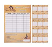 INOOMP 30 Pièces Cartes de Dégustation de Vin, Fiches de Notes et Score | Évaluation Structurée, Retours Précis, Analyse des Arômes, Usage Concours et Événement, Format 18x12,6cm