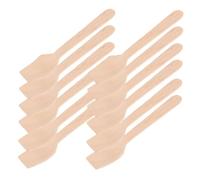 INOOMP 300 Pièces Mini Wooden Spoons Bulk Disposable Utensils With Comfortable Square Handle For Yogurt Ice Dessert Tasting Catering Events