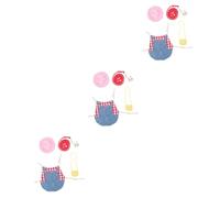 INOOMP 3ensembles Bunny Outfit Adorable avec Chapeau Et Corde De Traction pour Animal De Vêtements Jean à Carreaux Et Accessoires