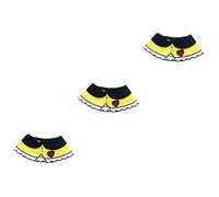 INOOMP 3pièces Bandana Réglable pour Chiens Et Chats Bavoir Lavable pour Animaux Serviette Anti-salissures Couleur Jaune avec Motif Cœur s