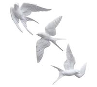 INOOMP 3pièces Décoration Oiseaux Artificiels Ornements Muraux Résine Modèles Hirondelles Décoratives Pour Maison