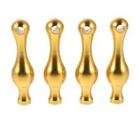INOOMP 4 Embouts de Poteaux de Meubles Dorés en Métal - Connecteurs Décoratifs pour Quincaillerie de Meubles en Verre - Supports pour Rails de Galerie D’armoires et Chariots de Service -