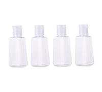 INOOMP 4 Ensemble Set de Bouteilles Rechargeables avec Étui Néoprène Portable et Porte-clés Flacons Vides pour Gel Mains Lotion et Liquide Bouteilles Étuis Noirs et Blancs