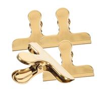 INOOMP 4 pièces Clips de Fermeture Sachet Alimentaire Inox Doré Pinces de Scellage pour Sacs Snacks et Conservation Rapide