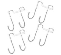 INOOMP 4 pièces Crochet de Porte Acier Inoxydable Robuste et Étroit Accroche Serviette Cuisine Patère Multifonction sans Perçage pour Portes Darmoire