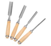 INOOMP 4 Pièces Ensemble de Ciseaux à Bois pour Sculpture Tête Demi-ronde en Acier au Carbone, 4 Tailles Essentielles 6/12/18/24mm, Outils Solide pour Travaux Créatifs et Artisanat