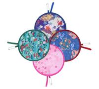 INOOMP 4 Pièces Éventails Pliables Ronds Portables avec Motifs Colorés et Cartoons Éventails à Main pour Femmes Rafraîchissement été Décorations de Mariages et Voyages