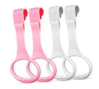 INOOMP 4 Pièces Jouets à Anneau De Traction Rose Barre De Traction Anneaux Pour Les Tractions Harnais Anneaux De Traction Pour Berceau Anneaux D'assistant à Pied Pour Tout-petit Plastique