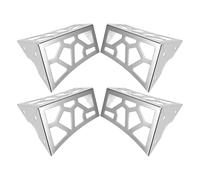 INOOMP 4 Pièces Pieds de Meuble Cube en Fer Argenté, Base Stable | Style Moderne Épuré, Rehausse Canapé, Meuble de Rangement, Table de Chevet, Finition Argenté