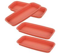 INOOMP 4 Pièces Plateau Imperméable Évacuation Mis en Pot Nursery pour Soucoupe De Plein Air Planteur Dehors Bac Collecteur De Plantes Rectangulaire Pots De Fleurs Usine Plastique
