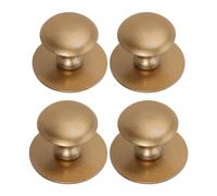 INOOMP 4 Pièces Poignée Adhésive Ronde en Acier Inoxydable | Auto-adhésive, Surfaces Lisses et Verre, Finition Or Moderne, Usage pour Cabine