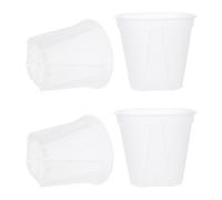 INOOMP 4 Pièces Pot de Semis Contrôle des Racines Rond Transparent en Plastique PP avec Trous de Drainage pour Semences et Plants de Légumes, pour Jardinage à Domicile