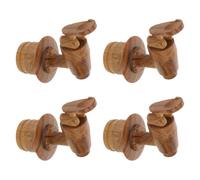 INOOMP 4 Pièces Robinet en Bois Robuste pour Baril de Vin et Distributeur de Boissons, Compatible Seaux à Thé au Lait, Style Rustique Vintage, Filetage 2,8cm pour Usage Bar et Maison