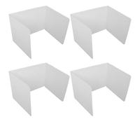 INOOMP 4 Pièces Séparateur de Bureau en PVC Blanc pour Étudiants, Léger et Moderne, Protège la Confidentialité en Salle de t Bureau