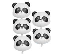 INOOMP 5 pièces Ballons Panda Gonflables Aluminium pour Décoration de Fête Ornements Tête de Panda Imprimée Accessoires pour Anniversaire Garçon Fille et Événements Festifs