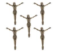 INOOMP 5 Pièces Breloques Crucifix Vintage en Alliage pour Bracelets Religieux, Usage Polyvalent Support Robuste, pour Création de Chapelets Faits Main et Bijoux Croix