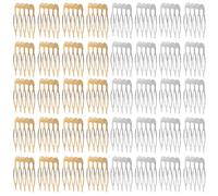 INOOMP 50 Pièces Peignes Coulissants Soi-même 5 Dents en Fer Argenté | Base pour Perlage et Fil, Surface Polie, Bords Lisses, Ateliers et Fêtes Nuptiales