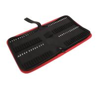 INOOMP 55 Pièces Pochette à Outils en Tissu Oxford Fermeture Éclair, Organisateur Robuste pour Embouts de Vissage, Étiquette Transparente Intégrée, Poignée Pratique pour Artisans
