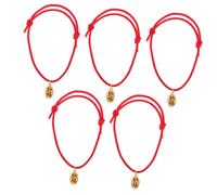 INOOMP 5pièces Collier Corde Rouge pour Animaux Collier Réglable Tricot pour Chats Et Chiens Clochette Accessoires Élégants pour Animaux De Compagnie